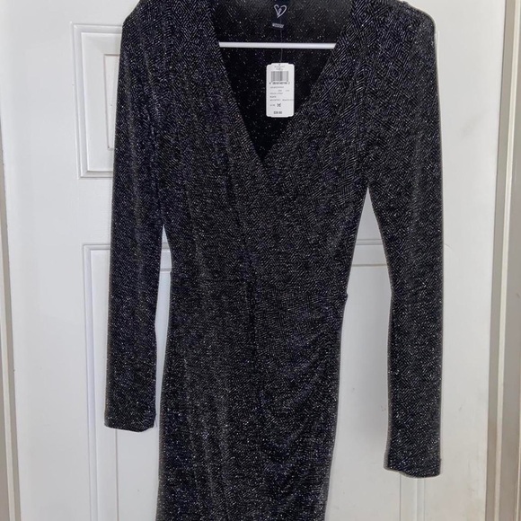 Shoulder pad 90 sparkles glitter girl mini dress bodycon goin out formal fashion - Picture 10 of 14